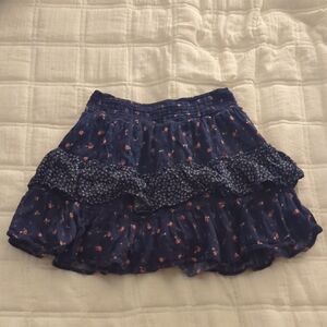 American Eagle Outfitters Navy Floral Tiered Skater Skirt